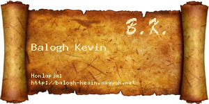 Balogh Kevin névjegykártya