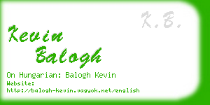 kevin balogh business card